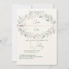 Invitación Escudo floral Shabby Chic Typography boda