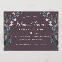 Invitación Escudo Jardín Mauve Purple Floral Boda ensayo