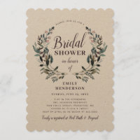 Escudo Jardín Rustic Kraft Floral Bridal Shower