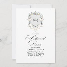 Invitación Escudo Lakeside Monograma Laurel Ensayo Cena