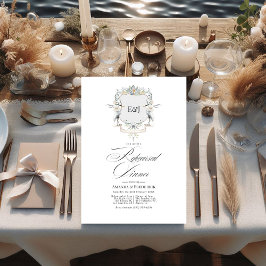 Invitación Escudo Lakeside Monograma Laurel Ensayo Cena