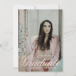 Invitación Escudo Monograma de Graduación de Cinta de Coquett