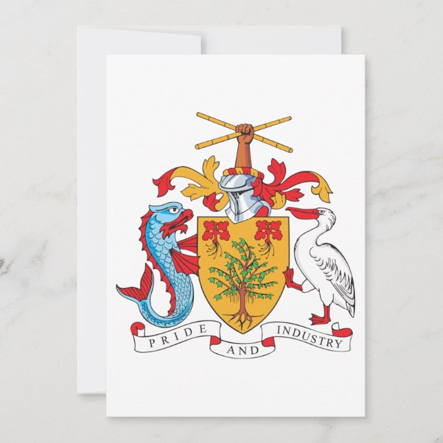 Invitación Escudo nacional de armas de Barbados (Anverso)
