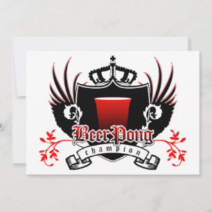 Invitación escudo real campeón del pong de cerveza