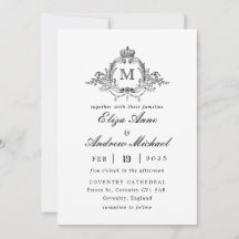 Escudo Real Elegant Wreath Monograma Boda