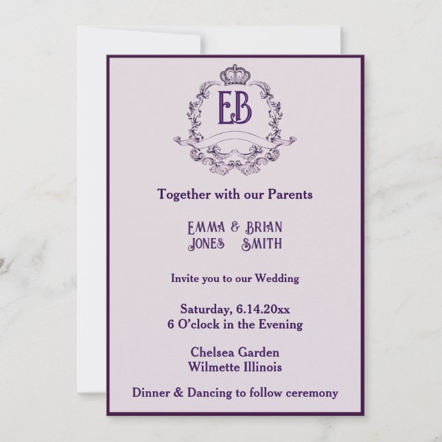 Invitación Escudo real inicial (Anverso)