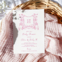 Escudo ruso de Chinoiserie Bow Floral Baby Shower