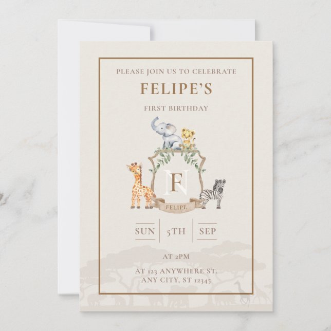 Invitación Escudo Safari (Anverso)