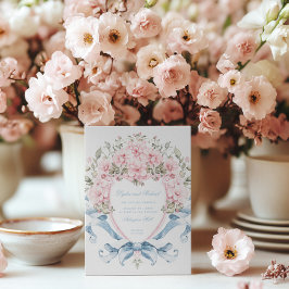 Invitación Escudo Sweet Cherry Blossom | Boda de monograma