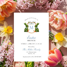 Invitación Escudo Topiary Bunny Easter Brunch
