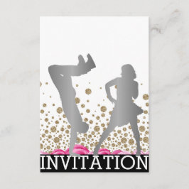 Invitación Escuela de baile de descanso Dico Hip Hop Vip Rosa
