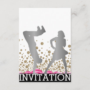 Invitación Escuela de baile de descanso Dico Hip Hop Vip Rosa