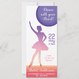 Invitación Escuela de danza Ballerina Silhouette