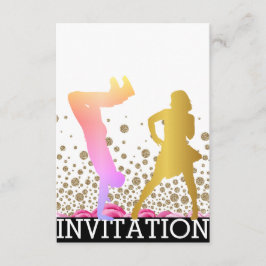Invitación Escuela de Danza Romper Dico Hip Hop Vip Rosa Ombr