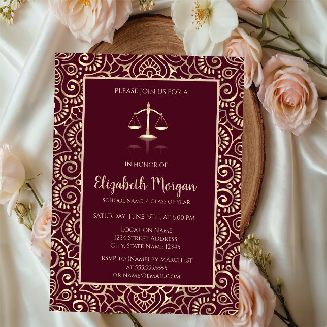 Invitación Escuela de Derecho Gold Mandala Graduación de Borg (Subido por el creador)