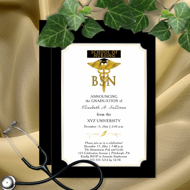 Invitación Escuela de Enfermería de Enfermería BSN Graduación (Subido por el creador)
