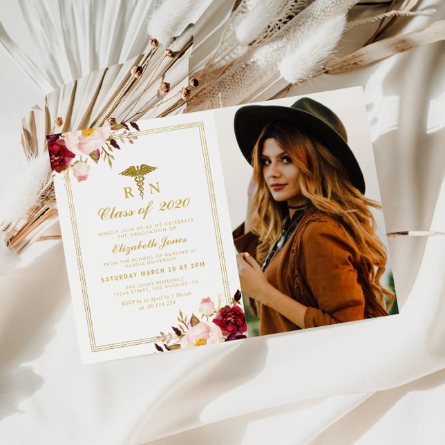 Invitación Escuela de enfermería floral de Borgoña (Subido por el creador)