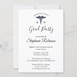 Invitación Escuela de Enfermería simple graduación moderna