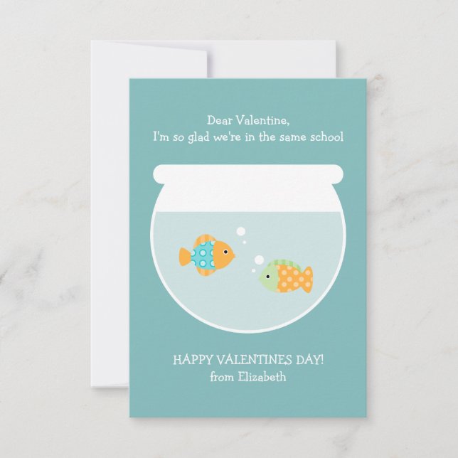 Invitación Escuela de Fish Classroom Valentines (Anverso)
