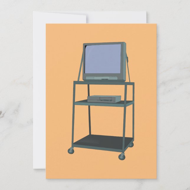 Invitación Escuela divertida de TV y VCR en aula 80's 90s (Anverso)