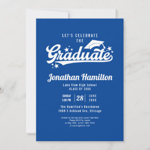 Invitación Escuela Secundaria Celebremos al Graduado Azul