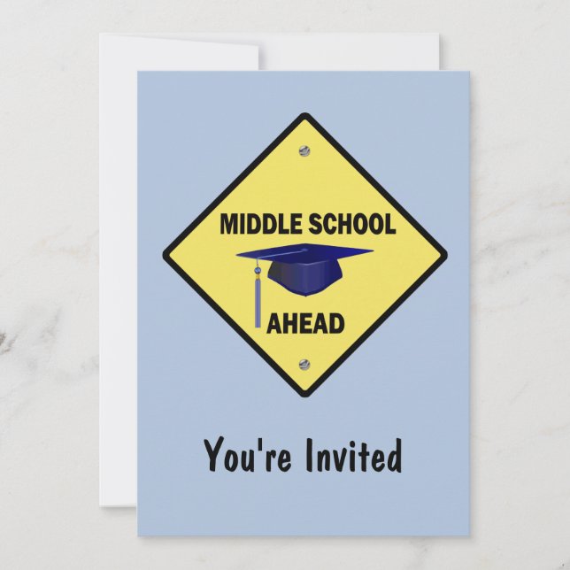 Invitación Escuela secundaria de graduación de Rótulo de carr (Anverso)