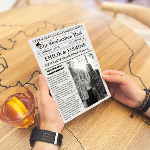 Invitación Escuela secundaria de periódico de graduación geme