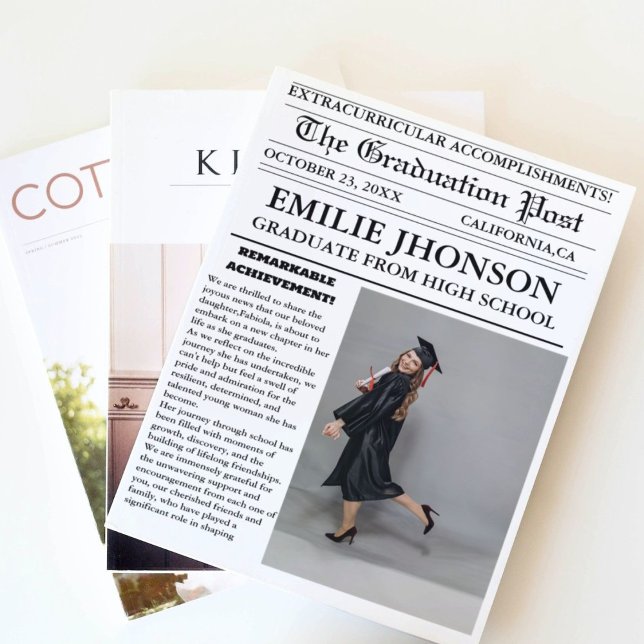 Invitación Escuela secundaria de periódico de graduación mode (Subido por el creador)