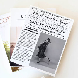 Invitación Escuela secundaria de periódico de graduación mode