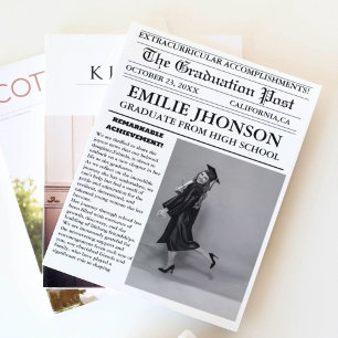 Invitación Escuela secundaria de periódico de graduación mode