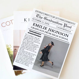 Invitación Escuela secundaria de periódico de graduación mode