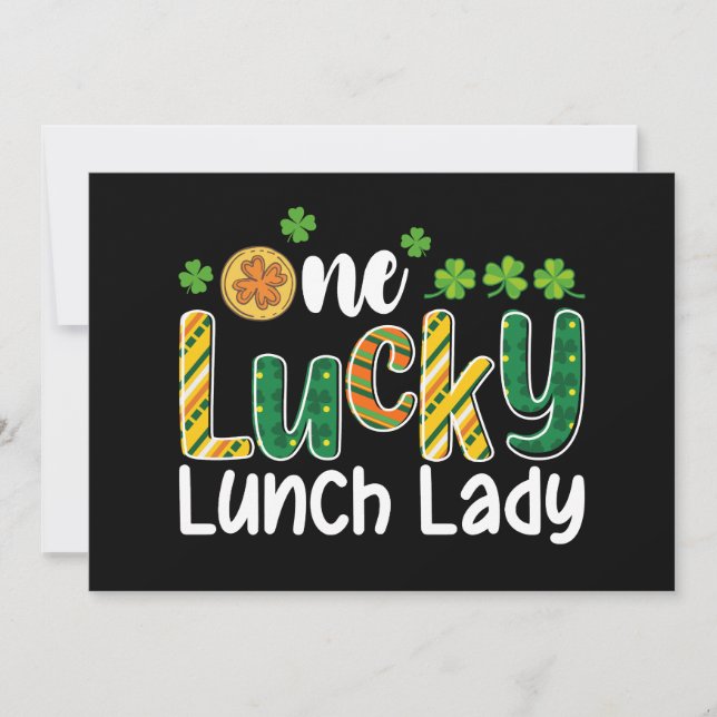 Invitación Escuela St Patrick's Day de One Lucky Lunch Lady (Anverso)