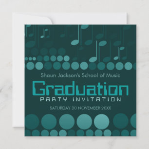 Invitación Escuela Verde azulada de Graduación de Música