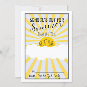 Invitación escuelas fuera de verano regalo de profesor CARD H