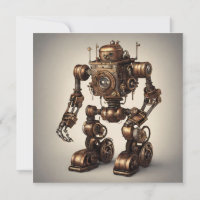 Escultura de Robot Steampunk de Bronce