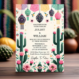 Invitación Ese elegante Boda floral mexicano de Fiesta Cactus