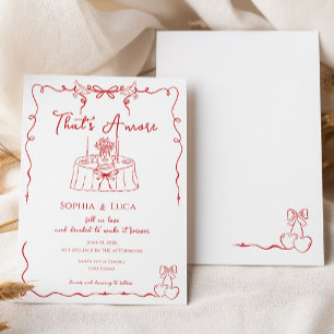 Invitación Ese es el amor italiano caprichoso Boda dibujada a
