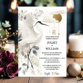 Invitación Ese es el Boda de la grúa de cielo ruso en Asia