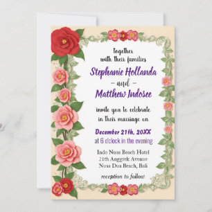 Invitación Esencia de amor sin pretensiones de camellia -