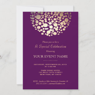 Invitación Esfera de círculo de oro elegante formal morado