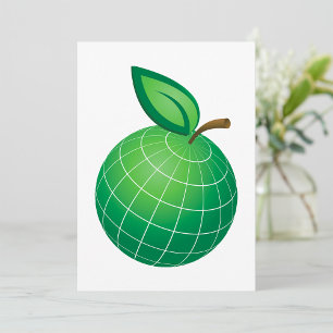 Invitación Esfera Eco Globe Fruta Verde Hoja de Tierra