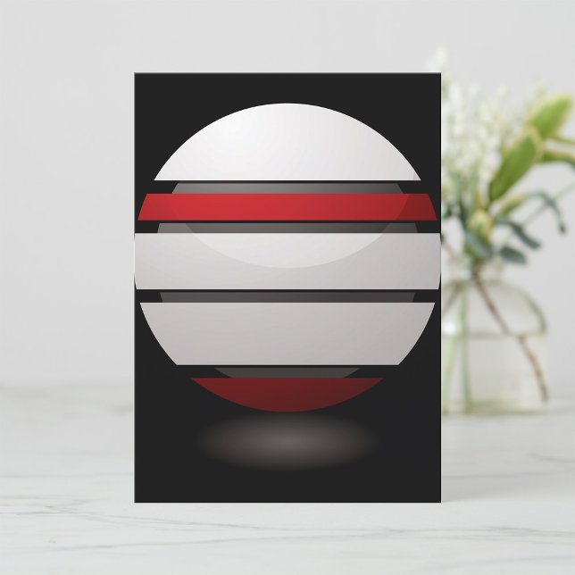 Invitación Esfera geométrica abstracta roja blanca negra (Subido por el creador)