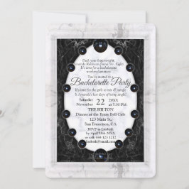 Invitación Esferas opulentas de mármol blanco y negro