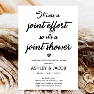 Invitación Esfuerzo Conjunto Ducha Coed Parejas Baby Shower