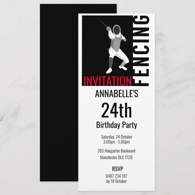 Invitación Esgrima (Anverso / Reverso)