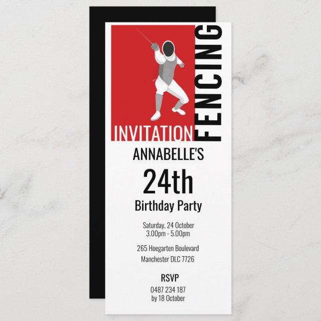 Invitación Esgrima (Anverso / Reverso)