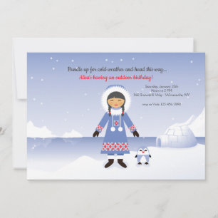 Invitación Eskimo Chica Birthday Party