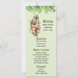 Invitación Eslora de acuarela y menú de hojas tropicales
