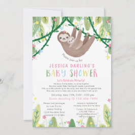 Invitación Eslovaca Niña Virtual Ducha Tema Jungla