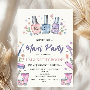 Invitación Esmalte de uñas de fiesta de cumpleaños Mani Pedi